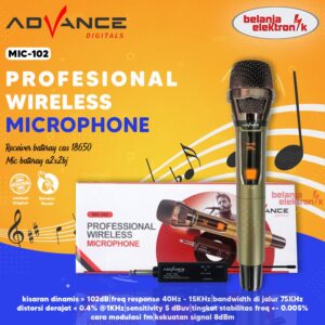 Microphone Wireless Advance Mic-102 Tanpa Kabel Mikrofon Karaoke