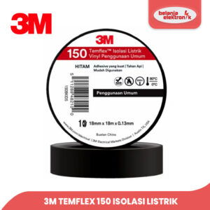 3M TEMFLEX 150 ISOLASI LISTRIK 1258 JR 1258JR HITAM / 3M TAPE SOLASI KABEL