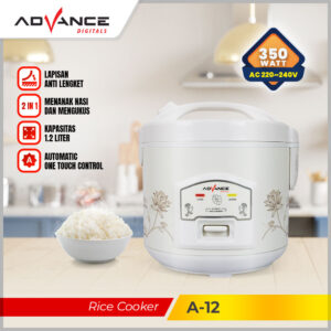 Advance A12 Rice Cooker Mini 1.2 Liter Magic Com Penanak Nasi Serbaguna 3 In 1 A-12 Mejikom Magicom Low Watt