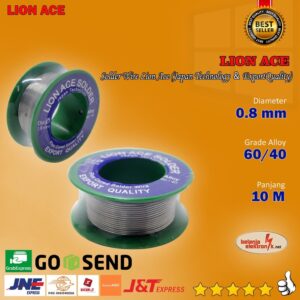 Timah Gulung Kawat Solder Wire Lion Ace 10 Meter Grade Alloy 60/40