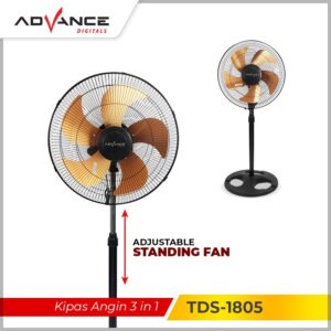 Advance Kipas Angin 3In1 Stand/Desk/Wall Fan Tds-1805 Tornado 18 Inch