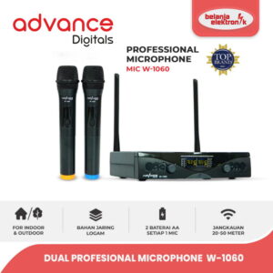 Advance W-1060 Professional Wireless Microphone Mic-1060 Double Wireless + Receiver