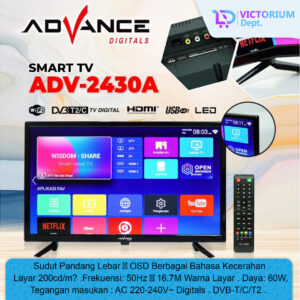 Advance Adv-2430A Smart Tv Led 24 Inch Android Tv Digital Dv3/T2