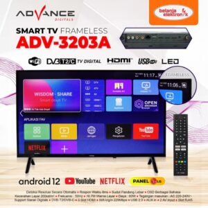 Advance  Adv-3203A Android Smart Led Tv Frame Less 32 Inch