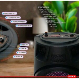Advance S-70 Speaker Meeting 8 Inch Bluetooth Portable Karaoke Free Mic Kabel