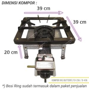Kompor Cor D-21A Rak 15 Cm Kompor Mawar Restoran Api Besar Butterfly