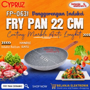 Fry Pan Wajan Penggorengan Induksi Marble Ceramic 22 Cm Cypruz Fp-0631