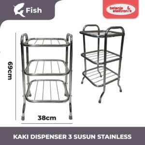 Fish Rak Dispenser 3 Susun Crome Stainless Magic Com / Galon Serbaguna