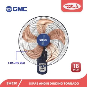 Gmc Bm 520 Kipas Angin Dinding 18 Inch Baling Besi Tornado Wall Fan