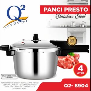 Pressure Cooker Panci Presto 4 Liter Q2 Q-8904 Stainless Steel