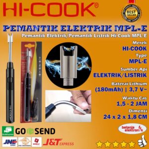 Pemantik Elektrik Pemantik Korek Api Listrik Lighter Hi-Cook Mpl-E Rechargeable Usb Bisa Cas