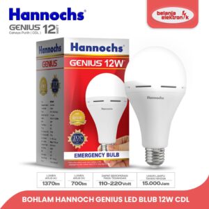 Hannochs Lampu Emergency Bohlam Led Blub Genius 12W Cahaya Putih