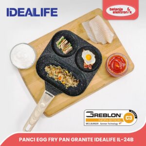 Panci Egg Fry Pan Granite Idealife Il-24B Wajan Telur Anti Lengket