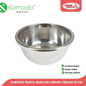 Komodo Wakul Baskom Lubang Tirisan Stainless Steel 22 Cm