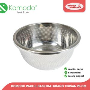 Komodo Wakul Baskom Lubang Tirisan Stainless Steel 26 Cm