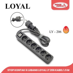 Stop Kontak 6 Lubang Loyal Ly 206 Kabel 1.5 Meter
