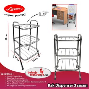 Rak Kaki Dispenser Serbaguna 3 Susun Stainless Luxury