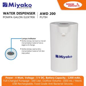 Miyako Pompa Air Galon Elektrik Automatic Water Dispenser Awd 200