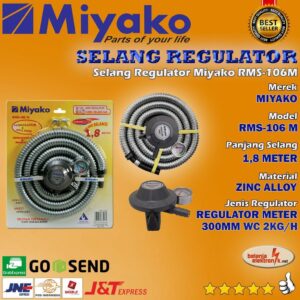 Miyako Paket Selang Regulator Gas + Meteran Rms-106M