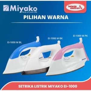 Setrika Listrik Miyako Ei 1000 M Electric Iron Gosokan Baju Anti Lengket