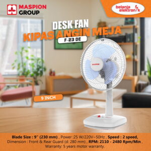 Maspion F-23 De Desk Fan Kipas Angin Meja (9 Inch/23 Cm)