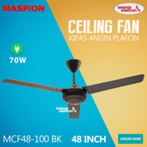 Maspion Ceiling Fan Kipas Angin Plafon Baling Baling Gantung 48 Inch Mcf 48-100 Bk
