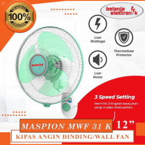 Kipas Angin Dinding Wall Fan Maspion Mwf-31 K 12 Inch