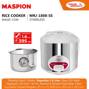 Maspion Rice Cooker Magic Com 1,8 Liter Mrj 1808 Ss Stainless