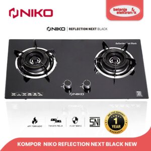 Niko Reflection Next Black Kompor Gas Tanam 2 Tungku Kaca Hitam