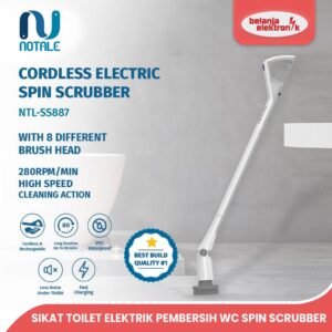 Notale Sikat Toilet Elektrik Pembersih Wc Spin Scrubber Brush Cordless
