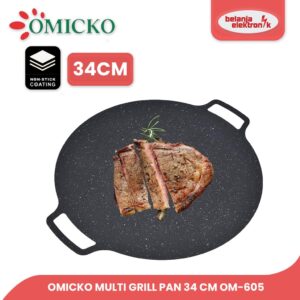 Omicko Multi Grill Pan 34 Cm Wajan Panggang Bbq Anti Lengket Om-605