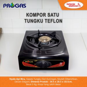 Kompor Gas Progas 1 Tungku Teflon