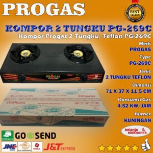 Kompor Progas 2 Tungku Teflon Pg-269C