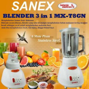 Blender Kaca 3 In 1 Multi Guna Sanex Mx-T8Gn