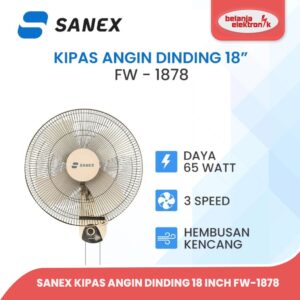 Kipas Angin Dinding Sanex Fw-1878 / 1879 Tornado Baling Besi 18 Inch Wall Fan