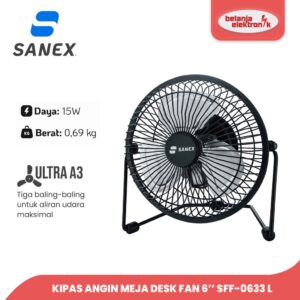 Sanex Kipas Angin Besi Ventus Lite Desk Fan Kipas Meja 6’’ Sff-0633 L