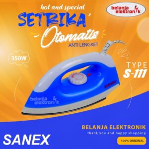 Setrika Listrik Gosokan Anti Lengket Otomatis Sanex S-111