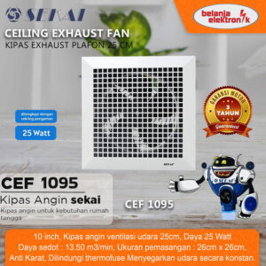 Sekai Ceiling Exhaust Fan Cef 1095 10 Inch Kipas Exhaust Plafon 25 Cm