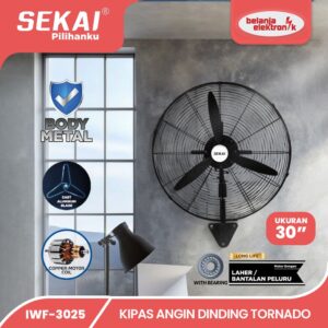 Sekai Wall Fan Industri Kipas Angin Dinding 30 Inch Iwf-3025