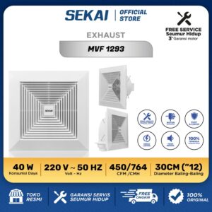 Sekai Exhaust Fan Plafon Hexos Kipas Angin Dak 12 Inch Mvf-1293