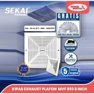 Exhaust Fan Ceiling Plafon Sekai Mvf 893 8 Inch Hexos Kamar Mandi Penghisap Udara
