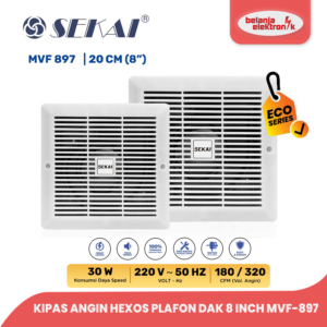 Sekai Mvf-897 Exhaust Fan / Kipas Angin Hexos Plafon Dak 8 Inch Mvf 897