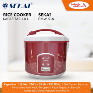 Sekai Cmw-518 Rice Cooker Magic Com 1,8 Ltr Anti Lengket