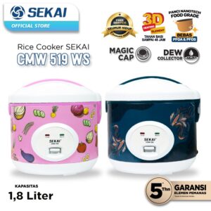 Rice Cooker Sekai 1.8 Liter Magic Com Penanak Nasi Cmw 519 Ws
