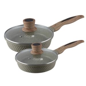 Stein Cookware Paket Jade Fry Pan 24Cm Frypan 20Cm With Lid