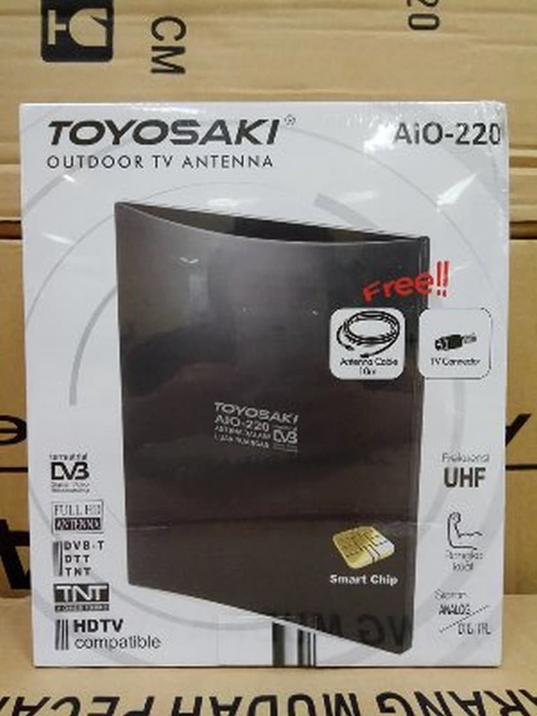Antena Tv Digital Toyosaki Aio 220 Aw Antena Outdoor/Indoor