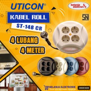 Kabel Roll Kabel Box 4 Lubang 4 Meter Uticon St 148 Cr Gulungan Kabel Colokan Listrik Stop Kontak Sambungan