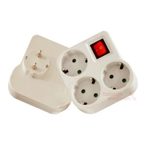 Stop Kontak Arde 3 Lubang Dengan Steker Dan Saklar Uticon S-348 Sw 3 In 1