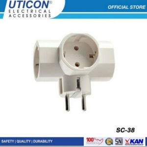 Steker T-Arde Uticon Sc-38 Stop Kontak 3 Lubang Colokan Listrik