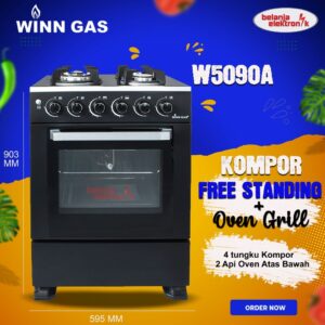 Kompor Gas Free Standing 4 Tungku + Oven Grill Winn Gas W-5090 A